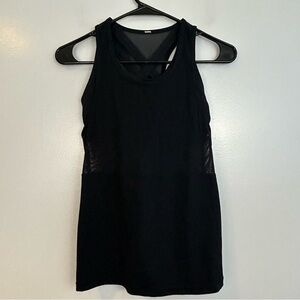 Lululemon Black Mesh Racerback Tank with Built in Bra Size 4